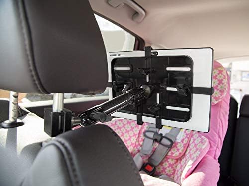 Mount-It! Carbon Fiber Car Headrest Tablet Holder, Back Seat iPad & Tablet Mount for Kids, Adjustable 7–11 Inch Rear Seat Holder for Galaxy & Fire Tablets, Road Trip Travel Mount - Image 3