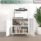 Large Rolling Printer Stand with Storage,Printer Table for Home Office - Image 3