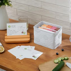 Hexagon Stripe Embossed Recipe Box with 4x6 Cards and Dividers - Image 4