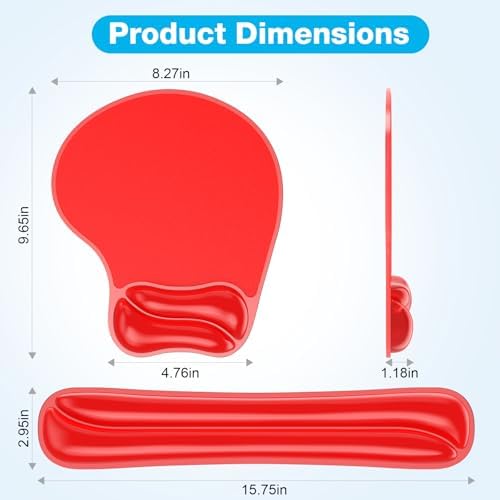 Gel Wrist Rest Mouse Pad Set, Ergonomic Support for Office Gaming - Image 5
