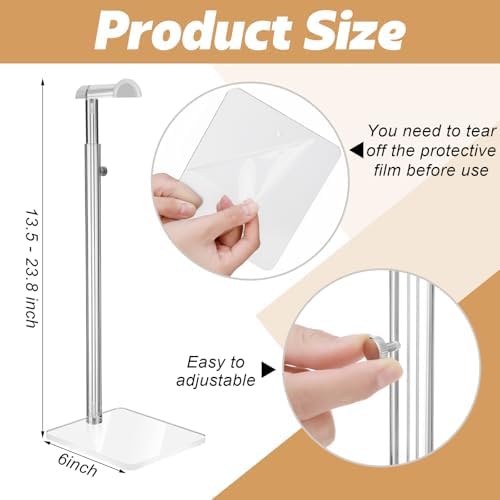 AceOrbit 3 Pcs Acrylic Purse Display Stand, 14" to 24" Clear Handbag Rack - Image 2