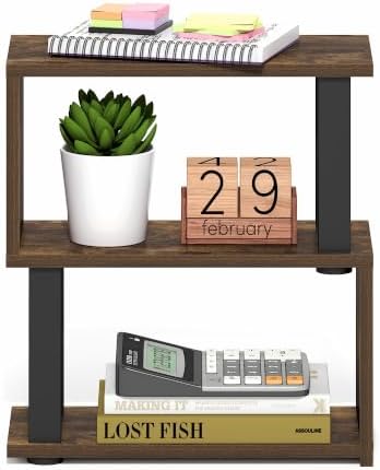 Furinno Turn-N-Tube Desk Organizer, 3-Tier Desktop Book Shelf, Amber Pine - Image 4