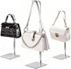3-Pack Adjustable Tabletop Purse & Banner Display Stands, Silver by Josmimic
