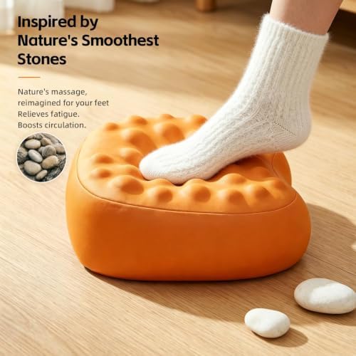 Foot Rest Under Desk, Memory Foam Ergonomic Footrest, Orange - Image 2