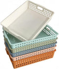 6 Pack Plastic Turn in Paper Trays for Classroom, Storage Bin Baskets, Boho by RAUVOLFIA