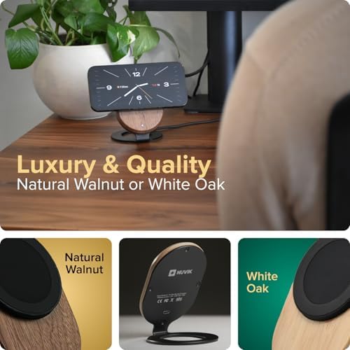 ARK Uno - Solid Wood MagSafe Stand Magnetic Wireless Charging Station w/Adapter & USB to USB C15W Wireless Charger. for iPhone 12-17 & Some Samsung. Home, Office, Kitchen,Best Mens Gifts! - Image 5