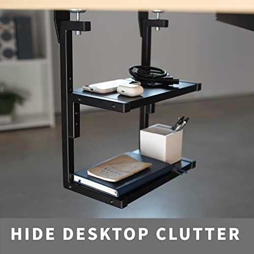 VIVO Black Clamp-on 13 inch 2-Tier Desk Shelf, STAND-SHELF2C - Image 6