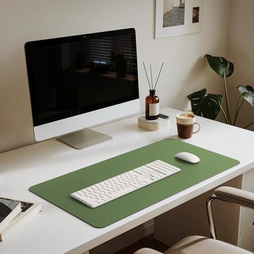 Jotsome Leather Desk Pad Mat, 34" x 17", Forest Green - Image 4