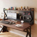 Metal Desk Storage Shelf，Desk Shelf Organizer with Pegboard & Accessories by Yidlkecqey