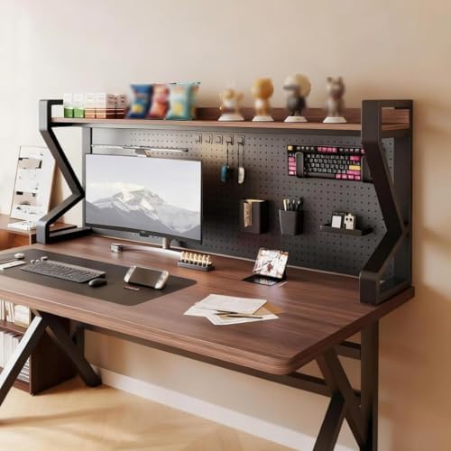 Metal Desk Storage Shelf，Desk Shelf Organizer with Pegboard & Accessories by Yidlkecqey