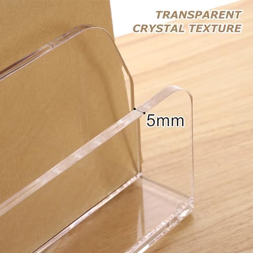 SANRUI Acrylic Desk Mail Organizer Sorters, Clear Letter Holder 5 Slot - Image 7