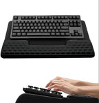 Wrist Rest for Computer Keyboard, 2 in 1 Keyboard Wrist Support Pad, Memory Foam Keyboard Riser Holder Lift Tray with Wrist Pad for Easy Typing for Office Desk, Home, School (Square Black) by Unknown