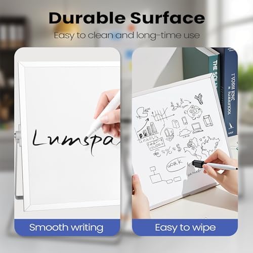 Small Desktop White Board with Stand, 10" x 10" Double-Sided Silver Aluminium Frame Whiteboard for Kids, Mini Dry Erase Board for Home, Office, School (Pack of 3) - Image 6