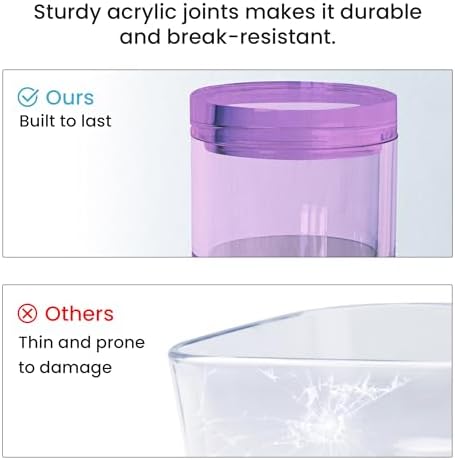 OfficeGoods 3-Tier Stackable Acrylic Holder, Purple with Silver Base - Image 5