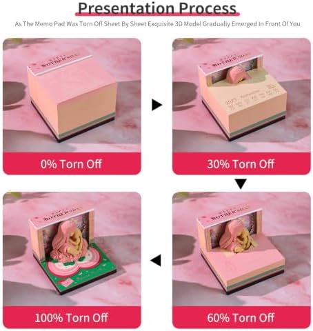 3D Memo Pad, 3D Calendar 2027, Time Piece Calendar, Tear-Off Calendars 2027, 3D Paper Carving Art Memo Pad, Art Carving Sticky Notes for Office Home Gifts Ornaments (Mother) - Image 5