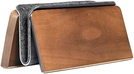 SAMDI Vertical Laptop Stand for Desk, Wooden Laptop Holder Vertical for MacBook, HP, Samsung, Chrome Book and Other Laptops(Walnut) by SAMDI