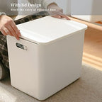 Yishyfier Plastic Storage Baskets Bins Boxes With Lids,Organizing Container White Storage Organizer Bins For Shelves Drawers Desktop Playroom Classroom Office,6-Pack(4XL+2L) - Image 6