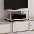 Furinno Turn-N-Tube 2-Tier Printer Table with Storage, Under Desk Printer Stand, Toolless Assembly, for CPU, Work Supplies, Home Office, White Oak by Furinno-FitsYourSpaceFitsYourBudget