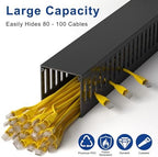ZhiYo 3"H x 3"W Cable Raceway, 6ft Under Desk Wire Management Channel Black - Image 3
