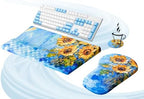 Ospelelf Ergonomic Mouse Pad and Keyboard Stand Wrist Rest Set, Memory Foam Comfort, Pain Relief for Typing, Office Desk Accessories, Sunflower by OspelelfOfficeSupplies