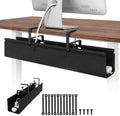 No Drill Under Desk Cable Management Tray, 36 Inch, Black by Keemute