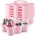 gisgfim 6 Pack Classroom Caddy Organizer with Handle, 6 Compartments, Pink by gisgfim
