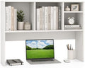 BECOMFORT Desk Hutch, Desk Organizer Shelf with 4 Storage Compartments, Wooden Display Rack, Desktop Bookshelf for Vanity Dressing Tabletop College Dorm Home & Office by BECOMFORT
