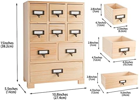 Apothecary Drawers Apothecary Cabinet with Drawers, Natural Wood - Image 3