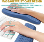 Hokafenle 2 in 1 Ergonomic Mouse Pad Wrist Support & Wrist Rest for Computer Keyboard Set, with Relieve Carpal Tunnel Pain Massage Bulge and Full Memory Gel Design (2In1 Set, Midnight Blue) - Image 4