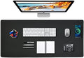 Desk Mat Wireless Charging Mouse Pad Large 32x16 Journey Desk Pad Mat with Wireless Charger Waterproof Black Leather Computer Mat with Phone Charger Mousepad Non-Slip for Keyboard and Mouse by Zakia