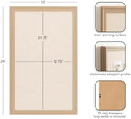 Kate and Laurel Oakhurst Rectangle Framed Linen Fabric Pinboard, 15 x 24, Light Tan, Traditional Bulletin Board with Stepped Profile for Motivational Vision Board or Wall Organization - Image 2
