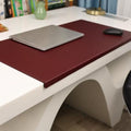 Leather Desk Mat with Stitched Edges & Edge Protection, Non-Slip Large Office Desk Mouse Pad for Work Game Typing, Waterproof Writing Table Extended Protector (Red,31.5"x19.7") by Unknown