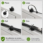 Magnetic Zip Tie Mounts 22mm, 50 Pack Cable Tie Mount Bases with 200 Zip Ties, Heavy Duty Cable Clips for Wire Management, Magnet Cord Holder Organizer for Desk, PC, Home Office - Image 5