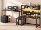 SEDETA L Shaped Electric Standing Gaming Desk with 3 Drawer,LED Light - Image 6