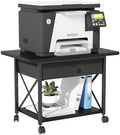 EasyCom Large Printer Stand with Fabric Storage Drawer and Locking Wheels by EasyCom