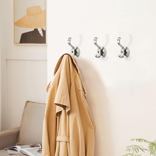 khtumeware 10 Pack 3inch Zinc Alloy Brushed Satin Nickel Towel Hooks - Image 3