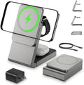 3 in 1 Wireless Charger Station for Multiple Devices, Foldable Magnetic Charging Stand, Portable Fast Travel Wireless Charger for iPhone17/16/15/14/13/12 Pro Max/ AirPods2/3/4 and IWatch Ultra Series by ANYLINCON