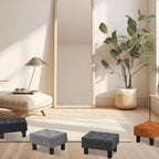 Poofzy Small Foot Stool Ottoman, Velvet Ottoman Foot Rest with Legs, Rectangle Foolstool Ottomans for Couch, Ottoman Foot Stools for Living Room Entryway (Gray), Grey - Image 2