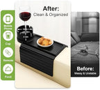 Couch Cup Holder with Phone Stand, Couch Arm Tray for Armrests Over 4.9" - Image 5