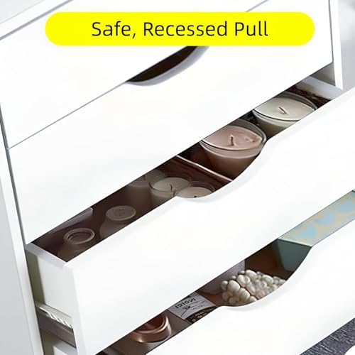 TUSY Mobile File Cabinet, 5-Drawer Storage Cabinet, Vertical Rolling Storage Organizer Chest with Wheels & Anti-Tip Kit, for Home Office, Craft Room, White - Image 6