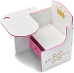 Delta Children Princess Crown Chair Desk with Storage Bin - Ideal for Arts & Crafts, Snack Time, Homeschooling, Homework & More - Greenguard Gold Certified, White/Pink - Image 3