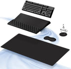 Ospelelf Keyboard Wrist Rest Stand Pad and Ergonomic Mouse Pad Set with Large Mousepad, Memory Foam Comfort, Premium Office Desk Accessories for Pain Relief, Black by OspelelfOfficeSupplies