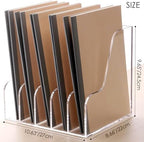 SANRUI Acrylic Desk Organizer, 5-Section Upright Magazine Holder, Clear A4 - Image 2