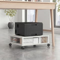 Zonon 2 Tier Printer Stand Under Desk with Wheels, Open Shelf, White by Zonon