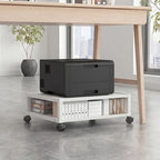 Zonon 2 Tier Printer Stand Under Desk with Wheels, Open Shelf, White by Zonon
