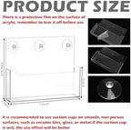 Thyle 2 Pcs Acrylic Brochure Holder with Suction Cups for Wall, 13x10 Inch - Image 2