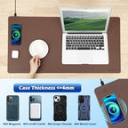Wireless Charging Desk Mat, Mouse Pad, Brown-L, 32 * 16inch - Image 6
