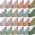 Colarr 24 Pcs Morandi Cardboard Magazine File Holder with Label Stickers by Colarr