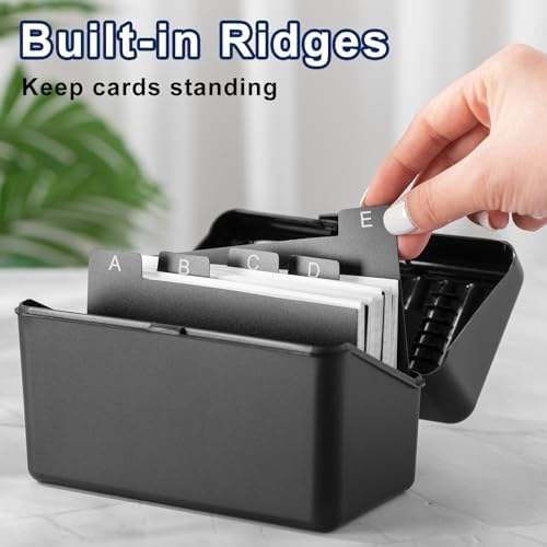 Fuutreo 12 Pack 3x5 Index Card Box Organizer Case with Lids, Black - Image 3