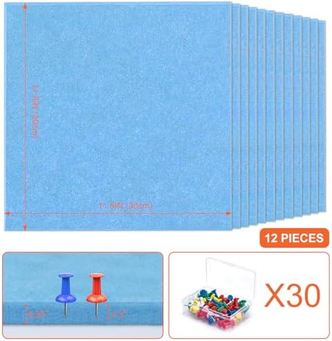 Cork Boards for Walls 48" x 36" Felt Board Alternative, 12 Pack Felt Wall Tiles Bulletin Board, Large Cork Board for Office Pin Board Tack Board Cork Boards - Image 2